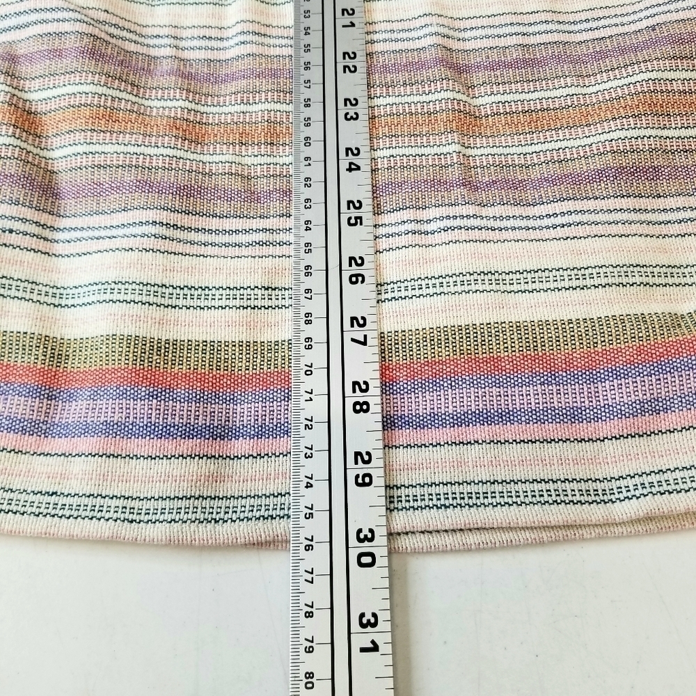 Philosophy Stripes Pastel Colored Off The Shoulder Short Dress with Pockets, L - Picture 8 of 12